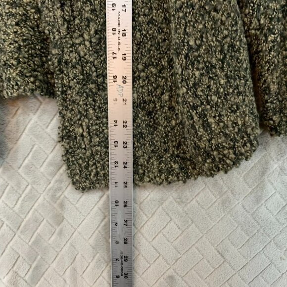 Jones New York Womens L Cardigan Sweater Brown Wool Blend Shrug Collared - Picture 9 of 16